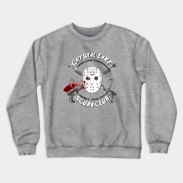 Friday the 13th - Crystal Lake Scuba Club - Splatter Variant Crewneck Sweatshirt by millerdna